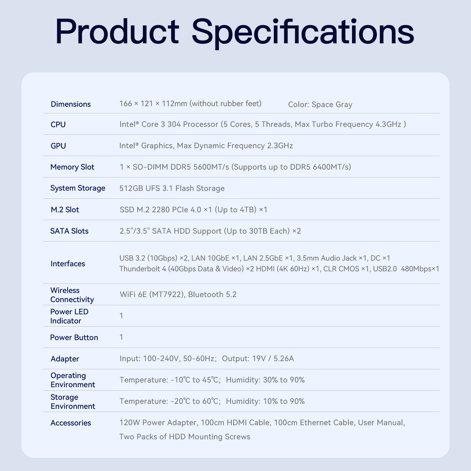 Beelink ME Pro 2-Bay  AI NAS Mini PC  Intel® Wildcat Lake 304